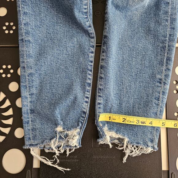 AGOLDE Distressed Skinny Blue Denim Ankle Raw Edge Jeans | Women's 28 - Picture 11 of 16